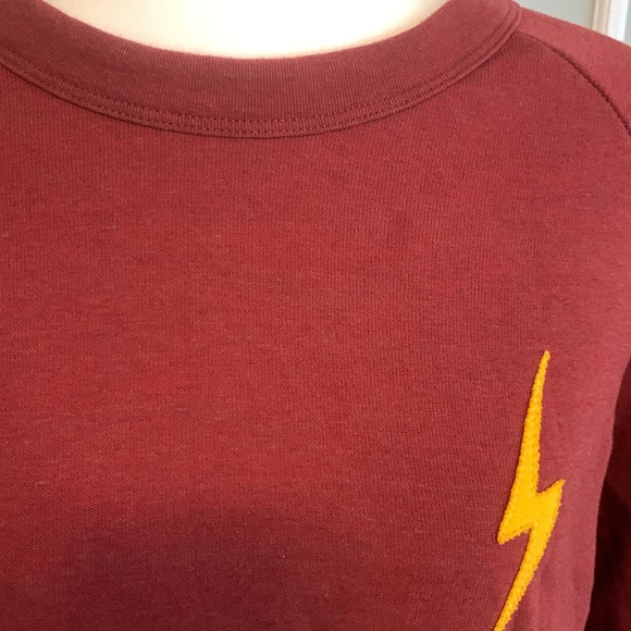 Aviator Nation Bolt 5 chevron cropped crew sweatshirt-size Medium - Picture 5 of 12